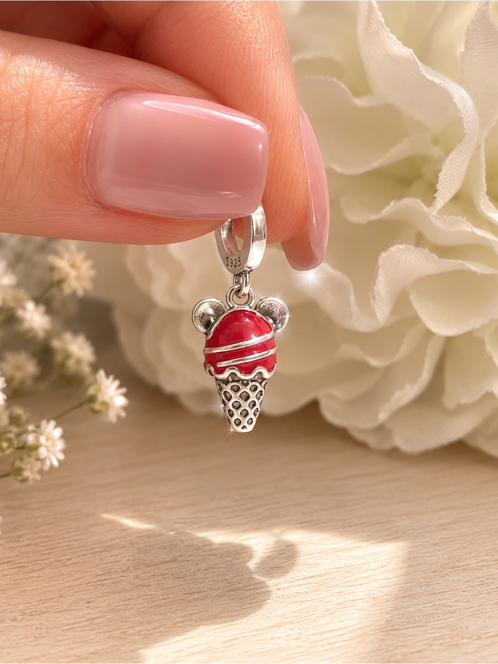 Sterling Silver Ice Cream Bracelet Charm